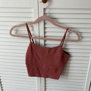 By Together Dusty Rose Ribbed Double-Strap Cami